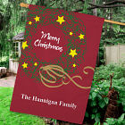 Personalized Christmas Wreath House Flag 83037852L